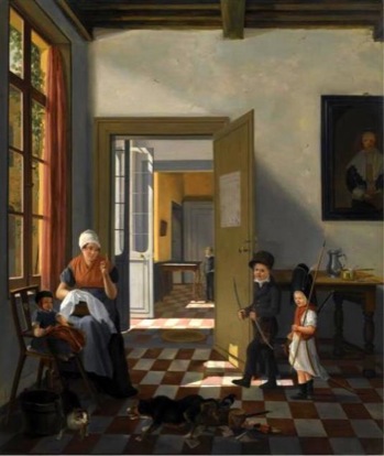 lefiguredeilibri.an-interior-with-a-woman-sewing-a-baby-and-two-children-dressed-up-as-soldiers lefiguredeilibri.an-interior-with-a-woman-sewing-a-baby-and-two-children-dressed-up-as-soldiers
